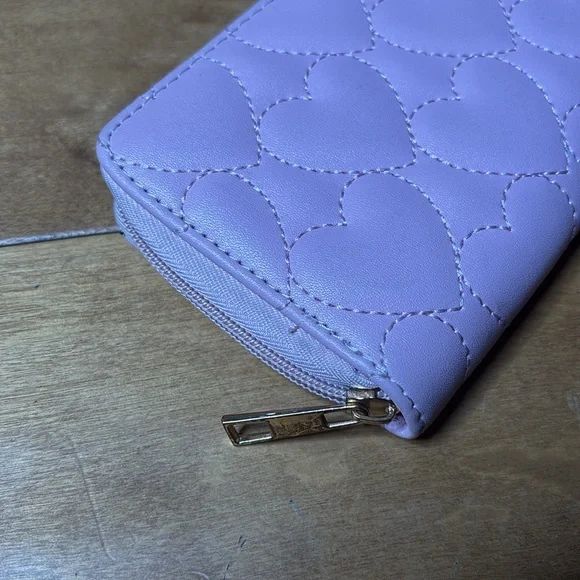 Pink Heart Plush Wallet | Card Carrier | Money Holder | Purse Accessory Travel - Picture 3 of 6